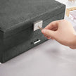 Jewellery Box – Wood – Black – 2 Levels with Drawer and Key