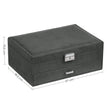 Jewellery Box – Wood – Black – 2 Levels with Drawer and Key