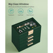 Jewellery Box – Glass – Forest Green and Gold – 4-Tier with Drawers