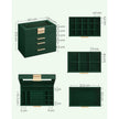 Jewellery Box – Glass – Forest Green and Gold – 4-Tier with Drawers