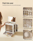 Jewellery Box – Glass – Cloud White – 5-Layer Organiser with 3 Side Drawers and Big Mirror