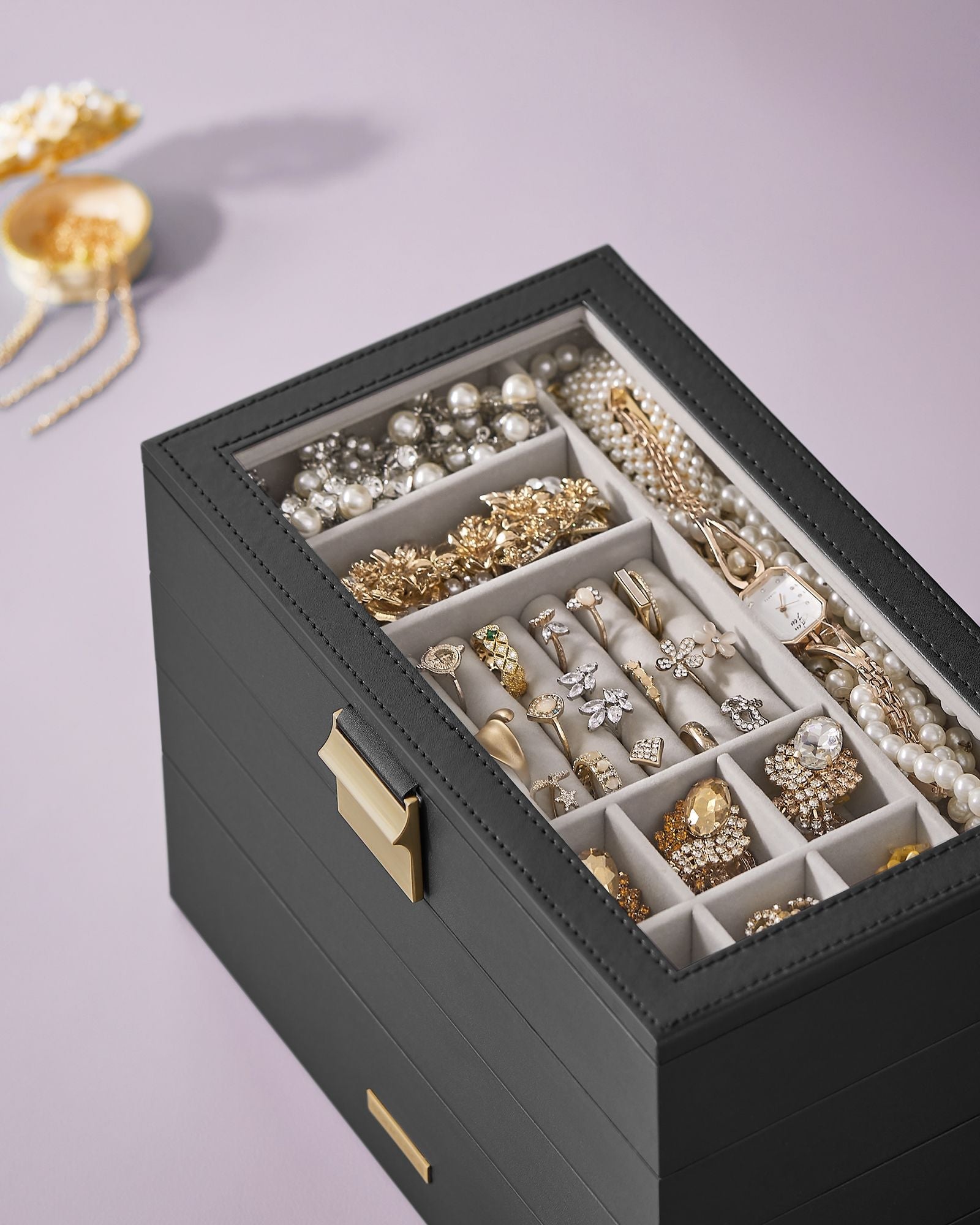 Jewellery Tray – Stackable – Clear Glass – 4-Tier Design