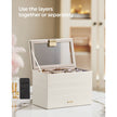 5-Tier Stackable Jewellery Box – Wood – White – Clear Glass Lid