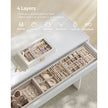 5-Tier Stackable Jewellery Box – Wood – White – Clear Glass Lid
