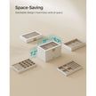 5-Tier Stackable Jewellery Box – Wood – White – Clear Glass Lid