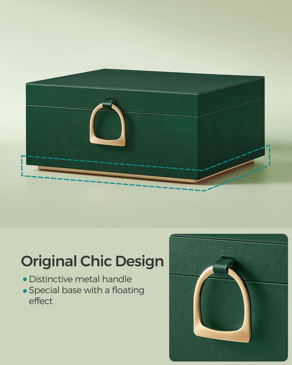 Jewellery Box – Wood – White – Two Layers with Removable Tray