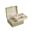 Jewellery Box – Fabric – Laurel Green – 2-Layer with Removable Tray and Handle