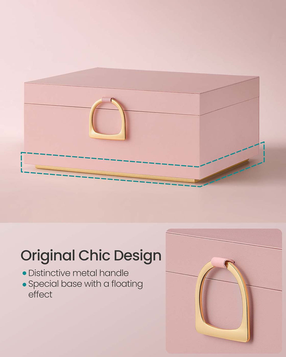 Jewellery Box – Wood – White – Two Layers with Removable Tray