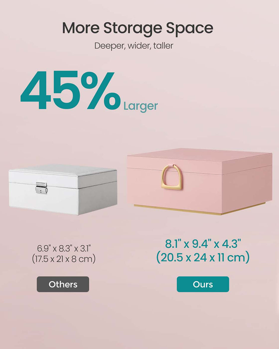 Jewellery Box – Wood – White – Two Layers with Removable Tray