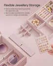Jewellery Box – Wood – White – Two Layers with Removable Tray
