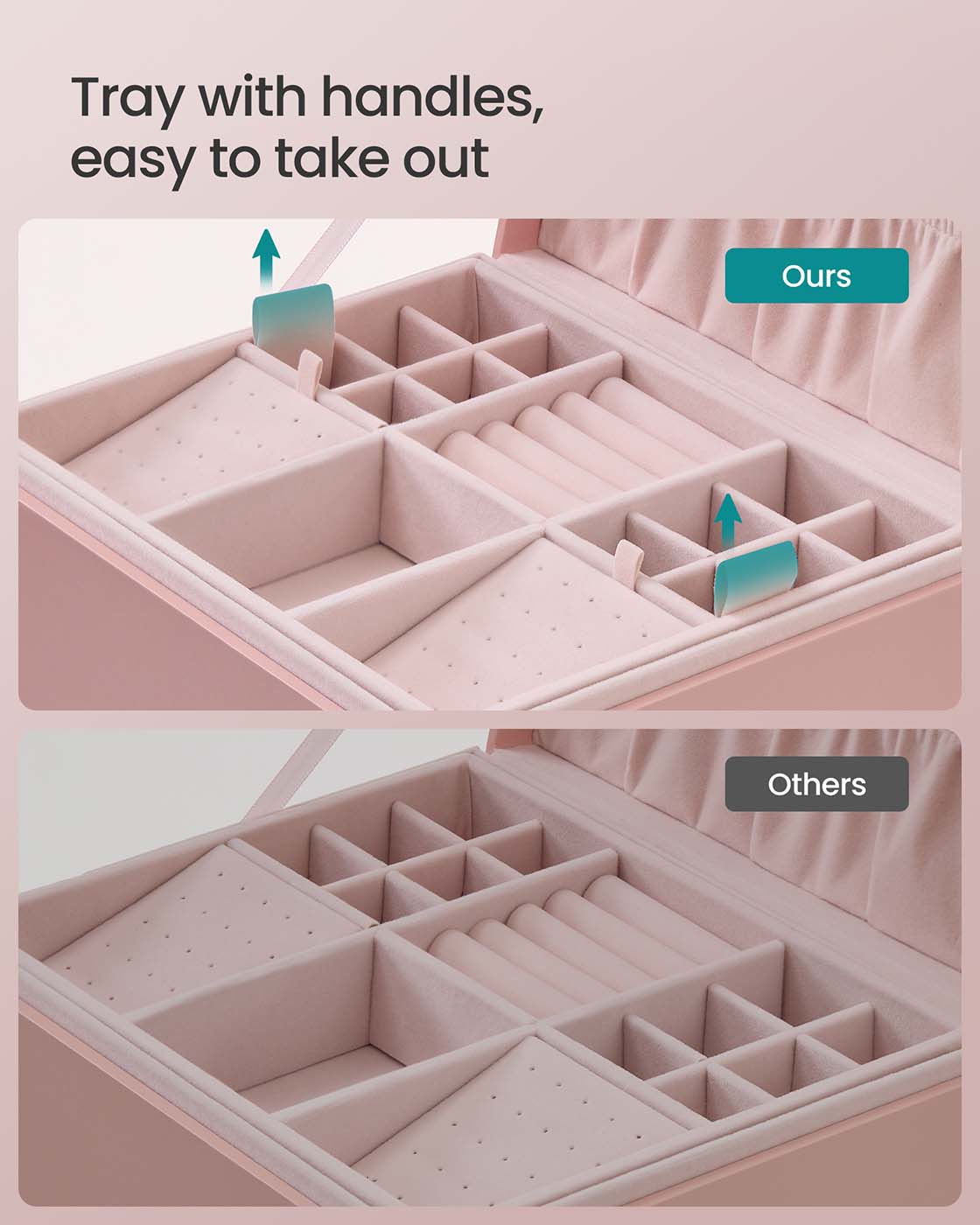 Jewellery Box – Wood – White – Two Layers with Removable Tray