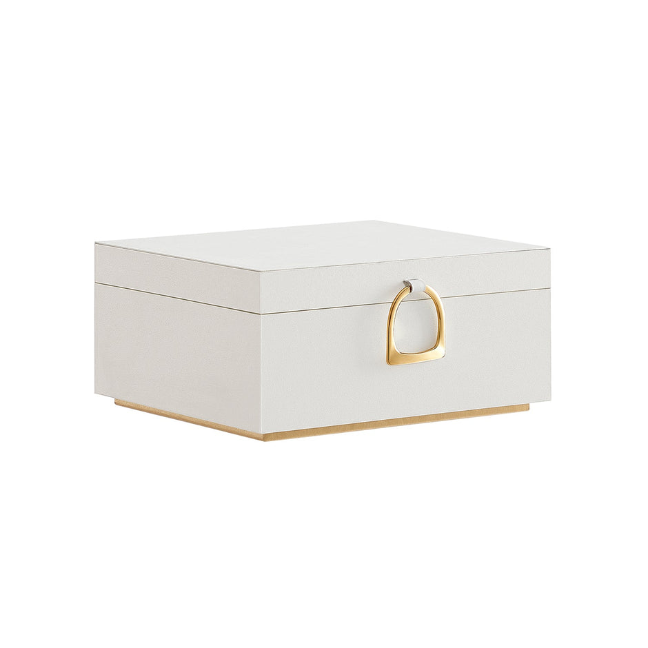 Jewellery Box – MDF – White – 2-Layer with Removable Tray and Handle