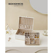 Jewellery Box – MDF – White – 2-Layer with Removable Tray and Handle