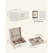 Jewellery Box – MDF – White – 2-Layer with Removable Tray and Handle