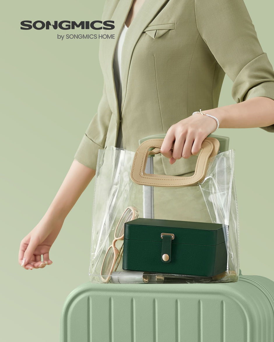 2-Layer Jewellery Box – Forest Green – Portable Design for Larger Accessories