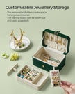 2-Layer Jewellery Box – Forest Green – Portable Design for Larger Accessories