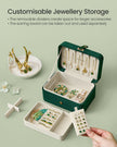 Jewellery Box – 2-Layer – Retro Green – Portable Travel Storage