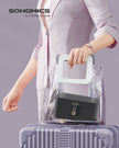 Jewellery Box – Fabric – Grey – Portable 2-Layer Design for Travel and Larger Accessories