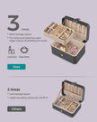 Jewellery Box – Fabric – Grey – Portable 2-Layer Design for Travel and Larger Accessories