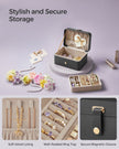 Jewellery Box – Fabric – Grey – Portable 2-Layer Design for Travel and Larger Accessories