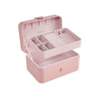 Jewellery Storage Box – Plastic – Jelly Pink – 2-Layer, Portable