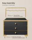 3-Tier Jewellery Box – Metal – Ink Black – Organiser with Open Storage and Hanging Rack