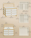 3-Tier Jewellery Box – Metal – Cloud White – Organiser with Open Storage and Hanging Rack