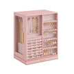 Jewellery Box – Glass – Jelly Pink – 360° Rotating with 5 Drawers and Open Design
