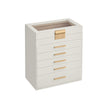 6-Tier Jewellery Box – Glass – Cloud White and Gold – Modern Design with Drawers