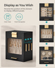 Jewellery Organiser – Glass – Cloud White – 5 Layers with 3 Side Drawers and Big Mirror