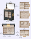 Jewellery Organiser – Glass – Cloud White – 5 Layers with 3 Side Drawers and Big Mirror