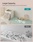 Jewellery Box – Glass – Cloud White and Gold – 6-Layer with Drawers