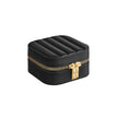 Travel Jewellery Box – PU – Ink Black – Portable with Mirror and Zippers