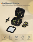 Travel Jewellery Box – PU – Ink Black – Portable with Mirror and Zippers