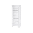 Jewellery Armoire – Wooden – White – Freestanding with Mirror and Large Capacity Storage