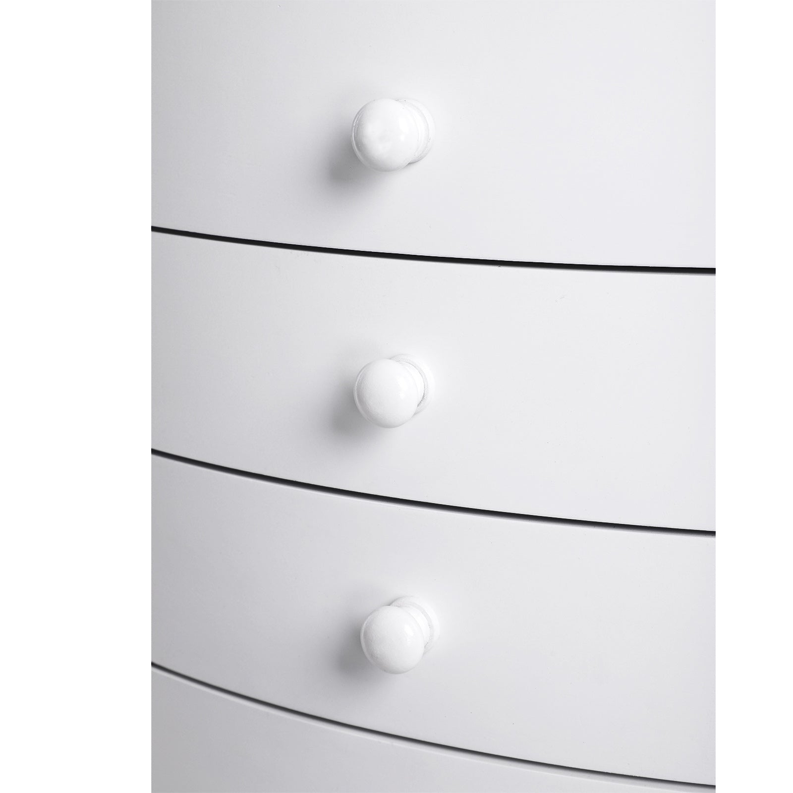 Jewellery Armoire – Wooden – White – Freestanding with Mirror and Large Capacity Storage