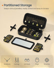 Small Jewellery Case – PU – Ink Black – Travel Organiser with Mirror