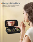Small Jewellery Case – PU – Ink Black – Travel Organiser with Mirror