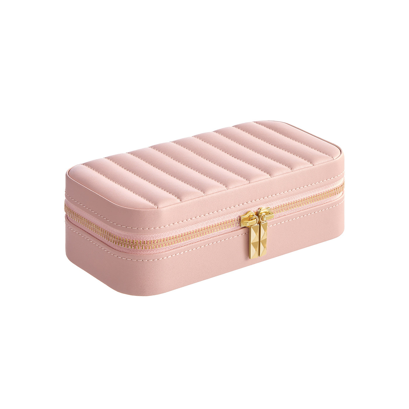 Small Jewellery Case – PU – Jelly Pink – Portable with Mirror