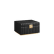 Jewellery Box – PU – Ink Black – 2-Tier with Mirror and Removable Tray