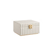 Jewellery Box – PU – Ink Black – 2-Tier with Mirror and Removable Tray