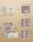 3-Tier Jewellery Box – PU – Cloud White – With Mirror and 2 Drawers
