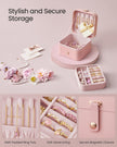 Jewellery Box – Portable – Jelly Pink – 2-Layer Travel Storage