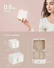 Jewellery Box – Wood – Cloud White – Portable 2-Layer Travel Storage