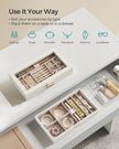 Stackable Jewellery Trays – Clear Glass – Cloud White – 2-Tier Design