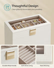 5-Tier Stackable Jewellery Box – Wood – Cloud White – Clear Glass Lid