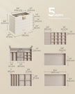5-Tier Stackable Jewellery Box – Wood – Cloud White – Clear Glass Lid