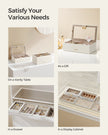 5-Tier Stackable Jewellery Box – Wood – Cloud White – Clear Glass Lid