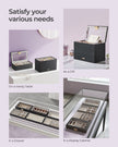 Stackable Jewellery Tray – Glass – Ink Black – 6-Tier Design