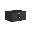 2-Layer Jewellery Box – Faux Leather – Ink Black – Removable Tray with Mirror